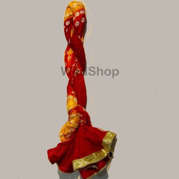 Welcome for Barati Bandhani Dupatta with Gota Patti lace Border with fancy Latkan multicolor