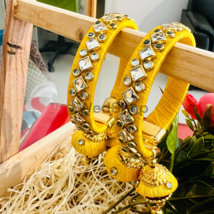 Silk thread tassel bangles sales