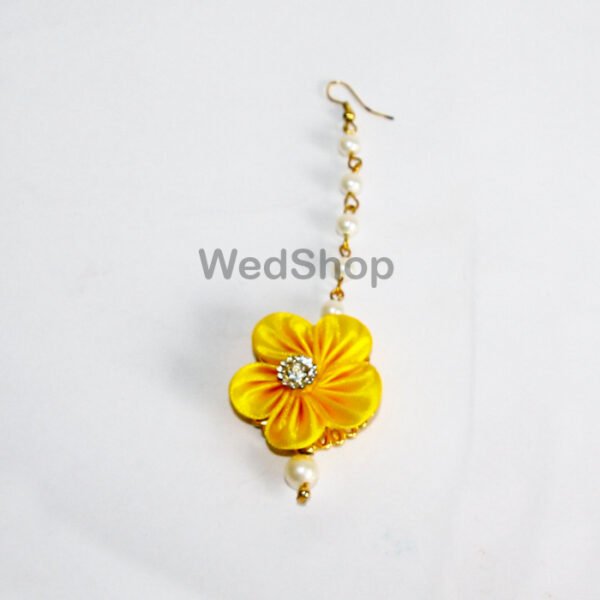 Maang Tikka - Yellow Color Flower Design for Wedding | Haldi | Mehandi Giveaways (Pack of 10)