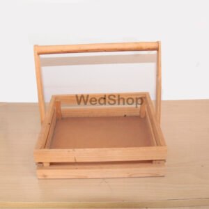 Handcrafted Wooden Gift Hamper Basket Tray With Handle in Different Sizes - 10 x10