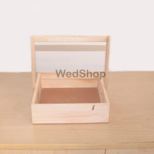 Handcrafted Wooden Gift Hamper Basket Tray With Handle in Different Sizes - 8x 8
